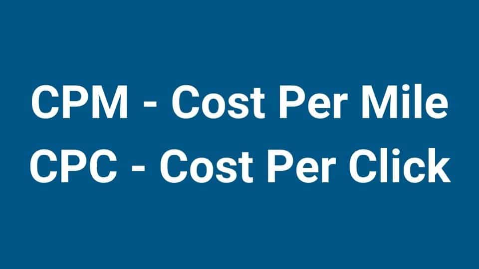 Image shows title of cost per mile and cost per click