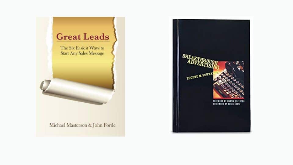 Image showing great leads book and break through advertising 