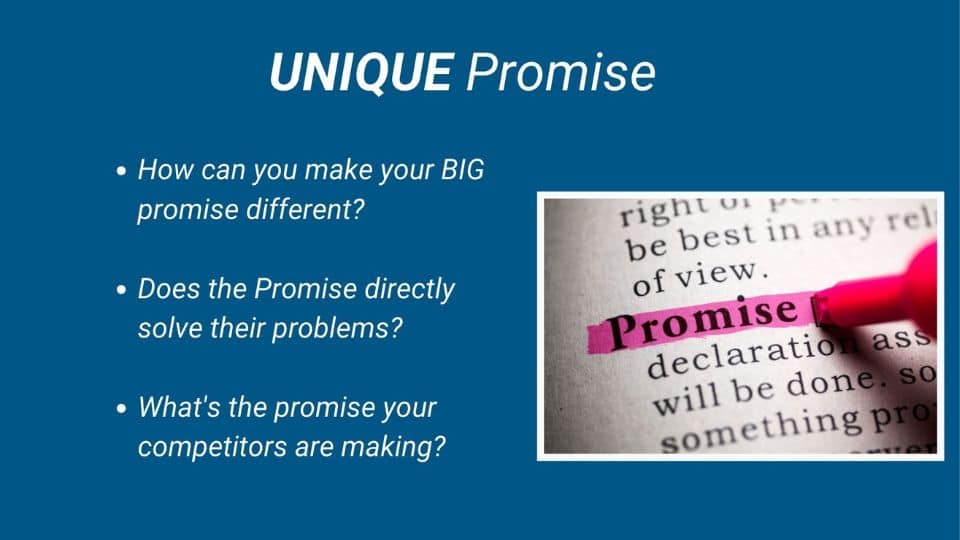 Image explaining the unique promise in copywriting 